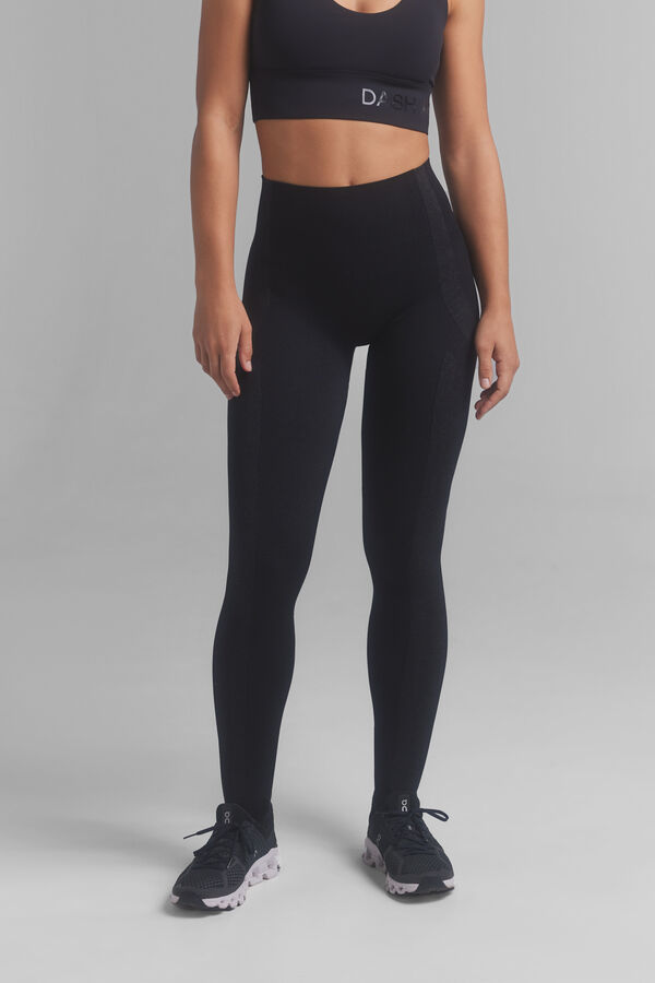 Dash and Stars Leggings pretas Seamless Fit preto