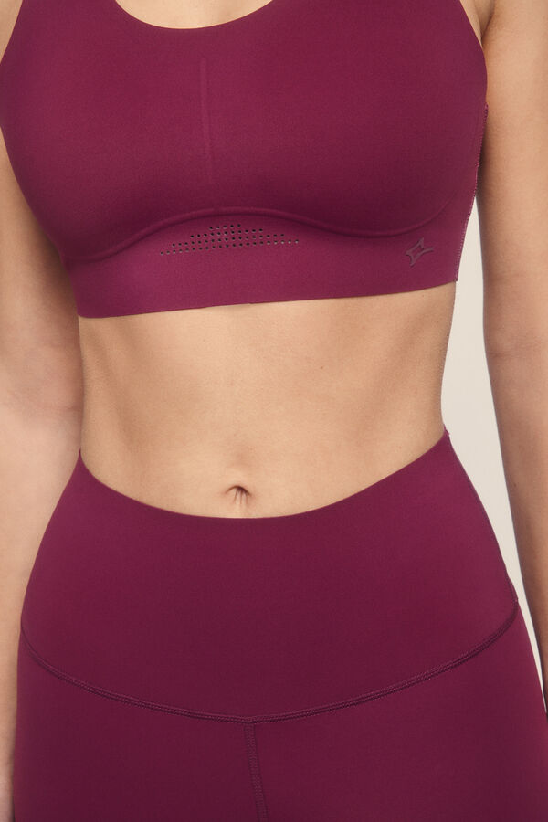 Dash and Stars Leggings ciclista COMPRESSIVE granate logo rosa