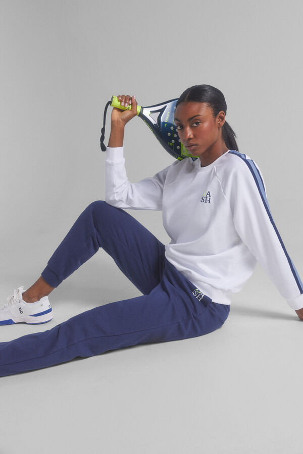 Dash and Stars Sudadera felpa 100% algod&oacute;n blanco beige