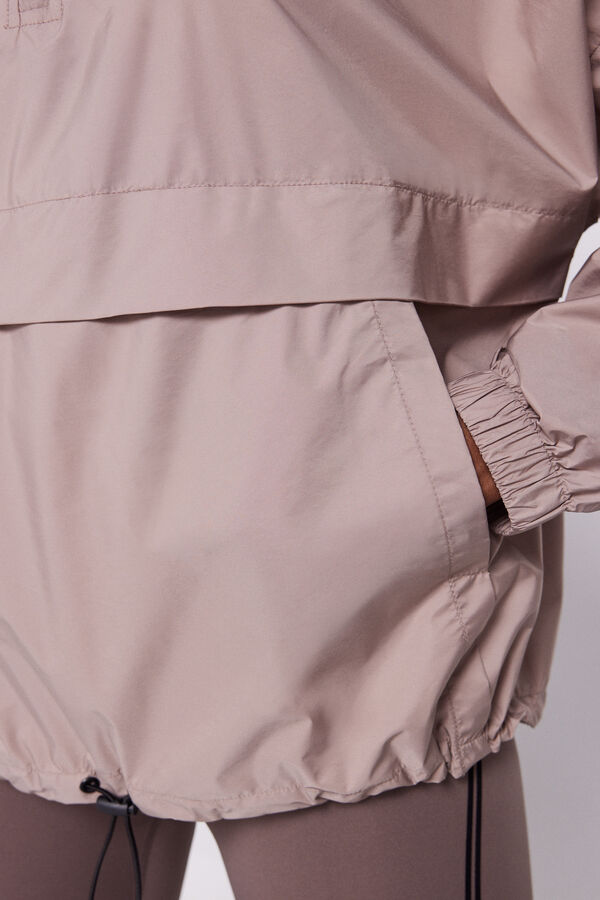 Dash and Stars Chaqueta canguro brillos wind resistant nude