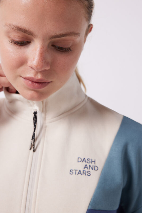 Dash and Stars Sudadera cremallera algod&oacute;n tricolor azul