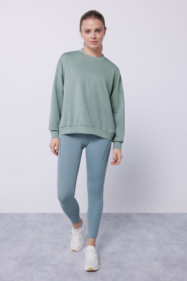 Dash and Stars Sweatshirt cinzenta de modal verde