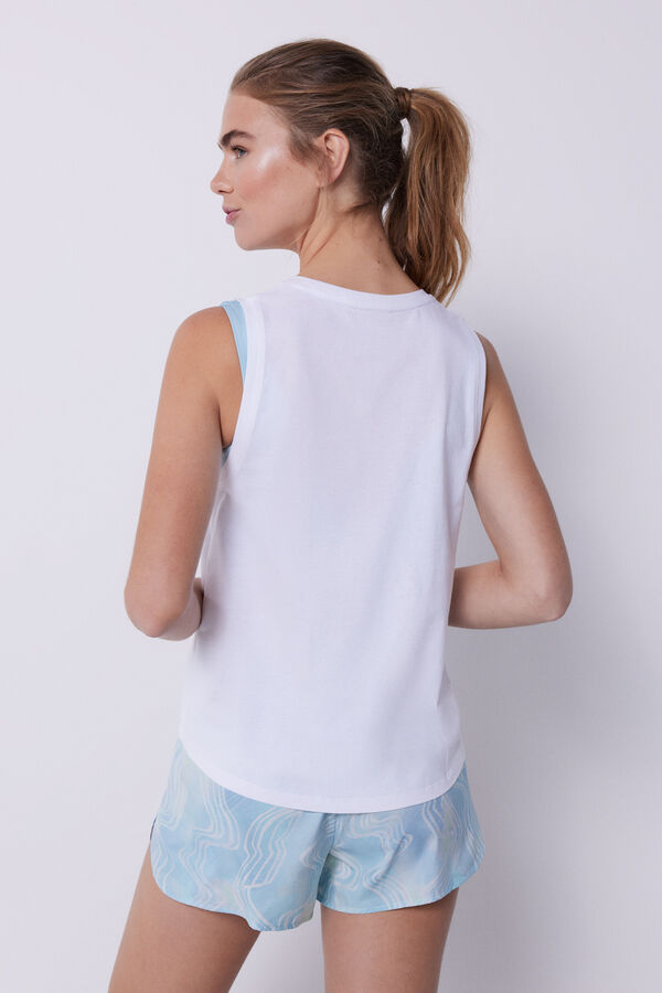 Dash and Stars Camiseta sin mangas blanco beige