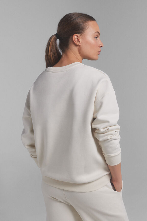 Dash and Stars Sudadera logo algod&oacute;n beige. Special colab @ffitcoco beige