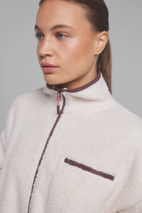 Dash and Stars Casaco de l&atilde; bege cru