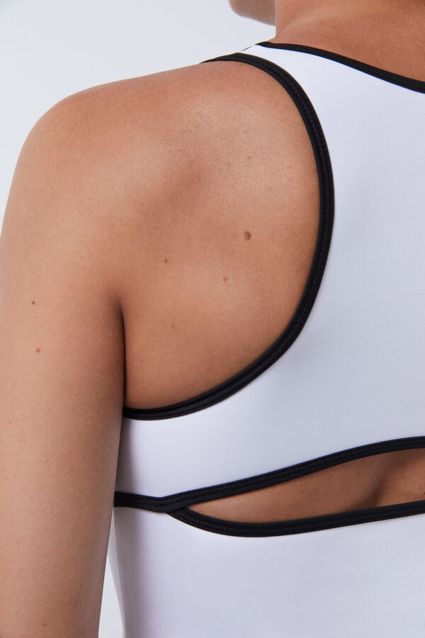 Dash and Stars Camiseta tirantes microfibra blanca beige