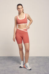 Dash and Stars Legging de ciclismo em blocos de cor coral borgonha