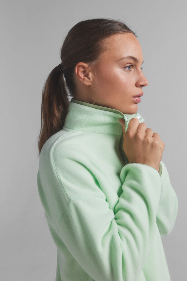 Dash and Stars Tecido de polar verde verde