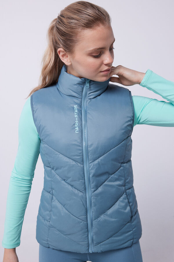 Dash and Stars Colete acolchoado revers&iacute;vel azul