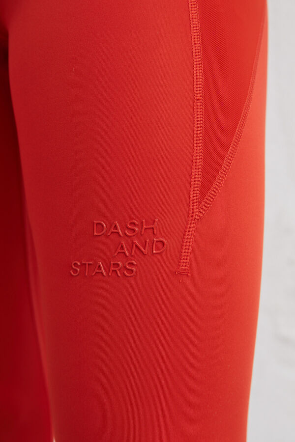 Dash and Stars Leggings crop naranja 4D Stretch rojo