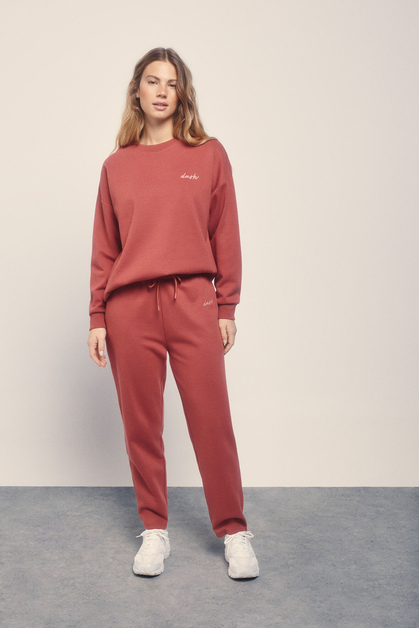 Dash and Stars Pantal&oacute;n recto felpa piqu&eacute; granate