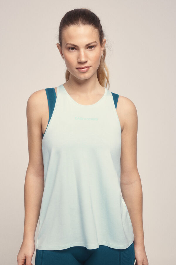 Dash and Stars Camiseta fluida modal azul claro azul