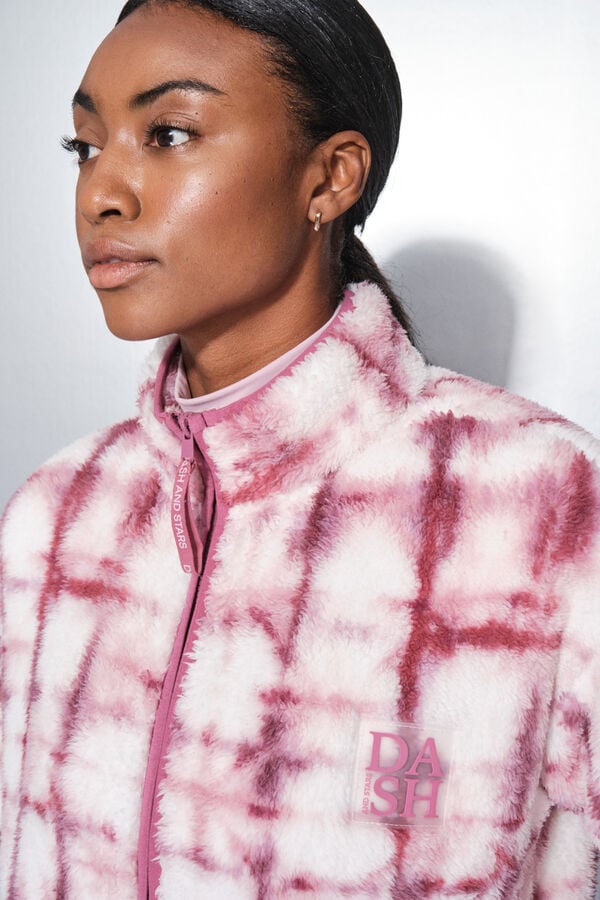 Dash and Stars Chaqueta polar cremallera rosa chicle rosa