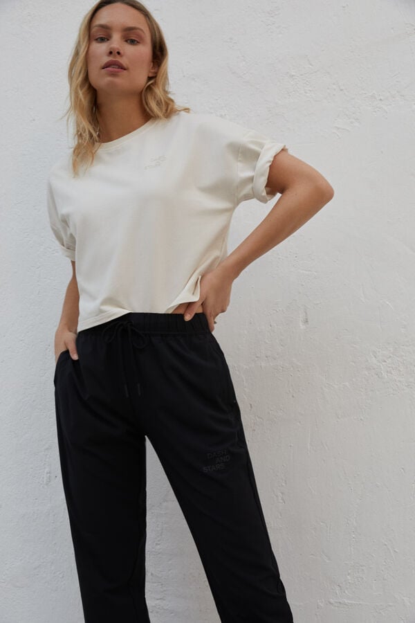 Dash and Stars Cal&ccedil;as jogger pretas preto