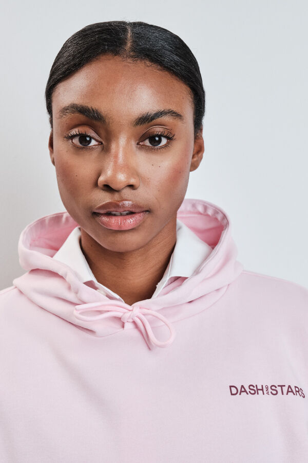 Dash and Stars Sudadera felpa algod&oacute;n rosa rosa