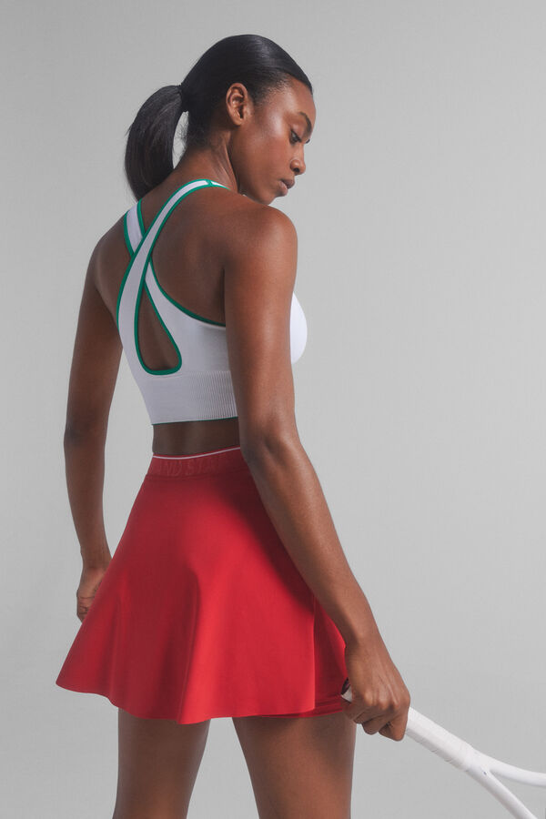 Dash and Stars Saia microfibra vermelha roupa de ginástica interior vermelho