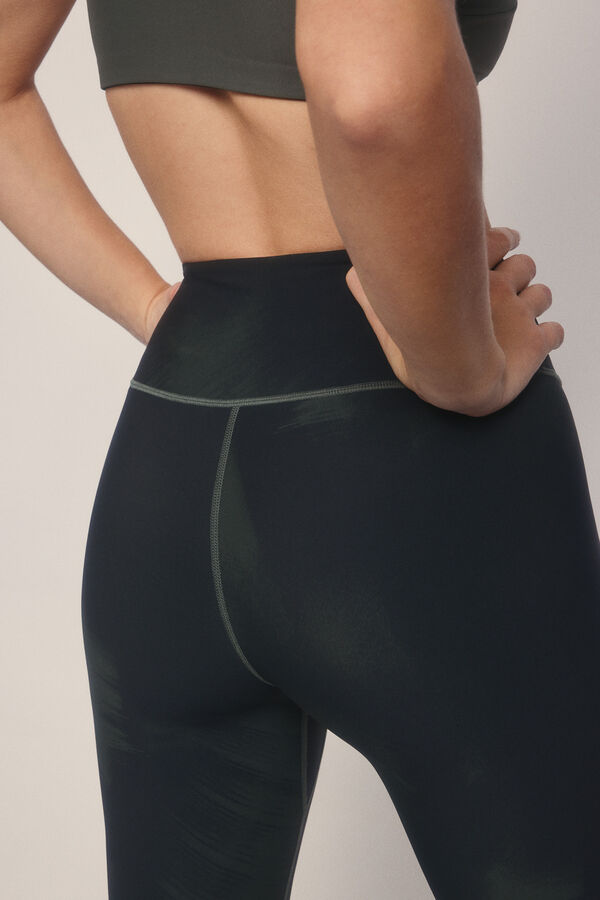 Dash and Stars Leggings 4D STRECH largo 3/4 estampado verde verde