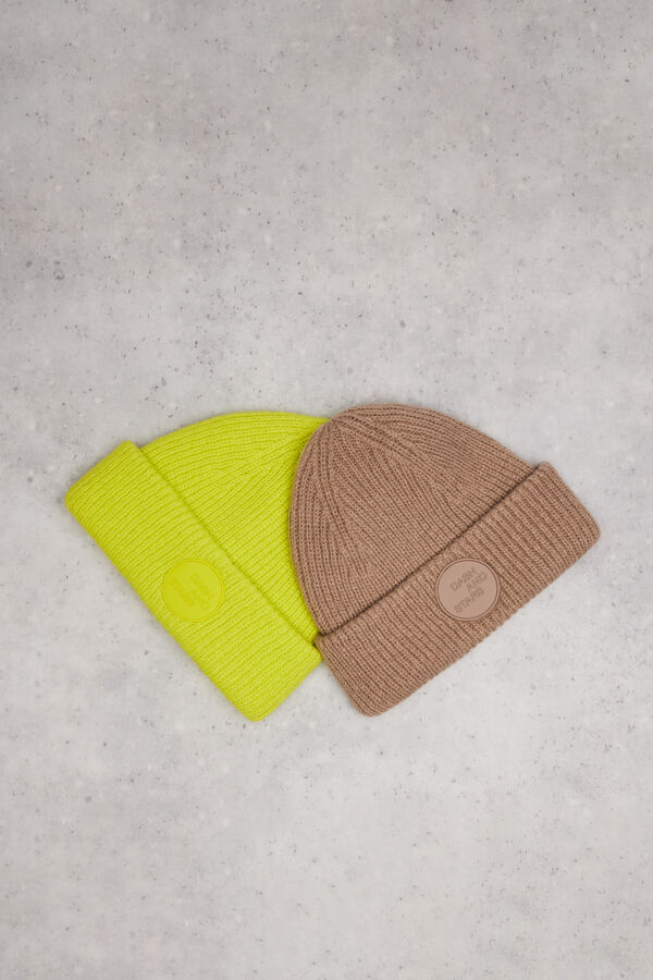 Dash and Stars Gorro tricot logo pistacho verde