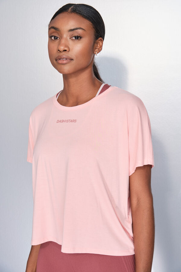 Dash and Stars Camiseta manga corta boxy naranja rojo