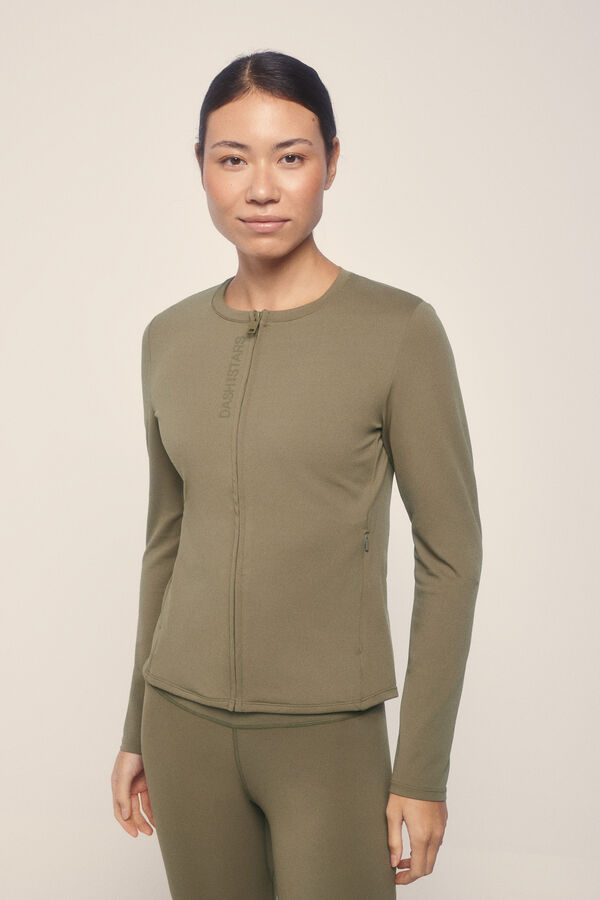 Dash and Stars Casaco cáqui com fecho-éclair impressão