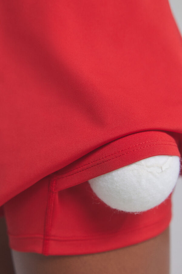 Dash and Stars Saia microfibra vermelha roupa de ginástica interior vermelho