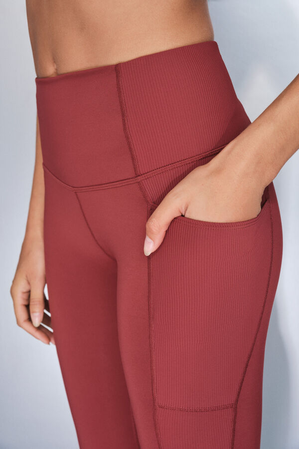 Dash and Stars Leggings 4D STRETCH tobillero granate burdeos