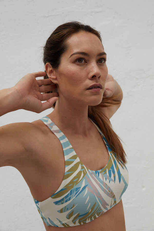 Dash and Stars Top de bikini estampado tropical Quick Dry estampado