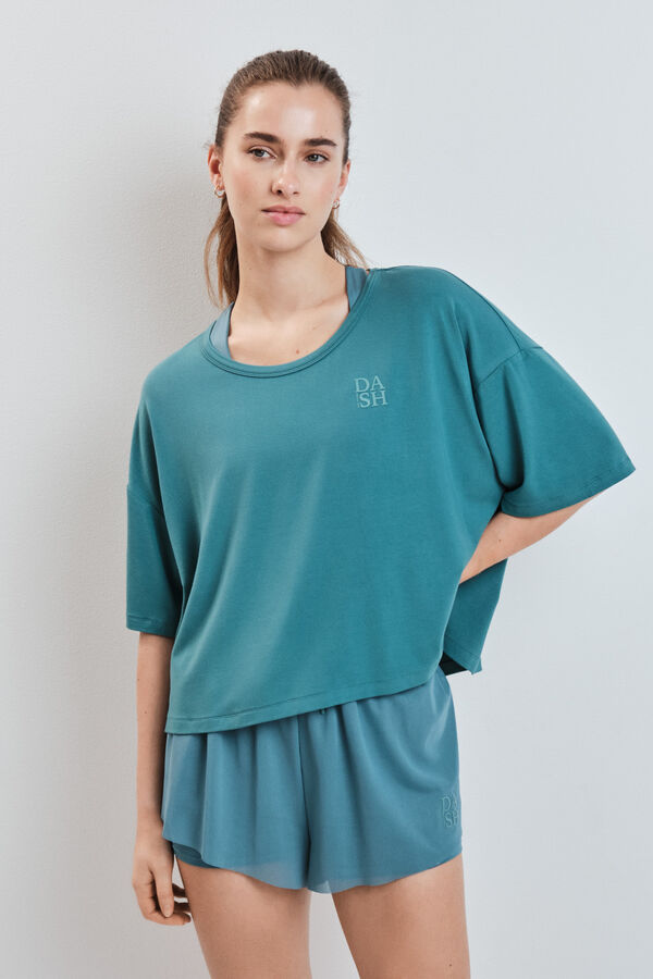 Dash and Stars T-shirt manga curta extrassuave verde verde