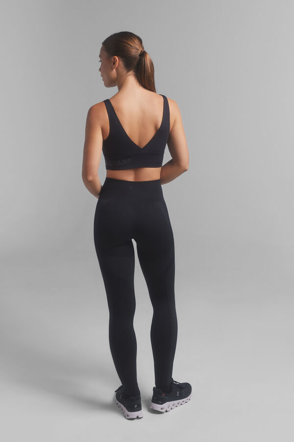 Dash and Stars Leggings pretas Seamless Fit preto