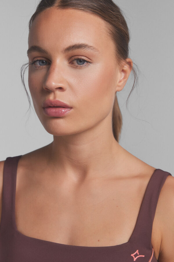 Dash and Stars Sujetador deportivo 4D STRETCH granate estampado