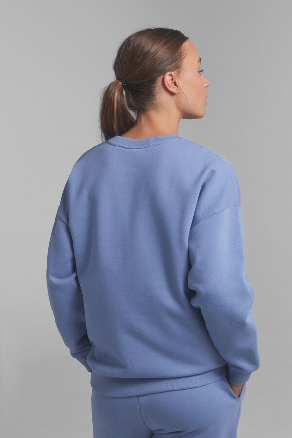 Dash and Stars Sweatshirt 100% algod&atilde;o com logo azul. Colabora&ccedil;&atilde;o especial @ffitcoco azul