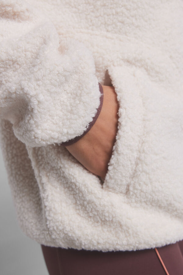 Dash and Stars Casaco de l&atilde; bege cru