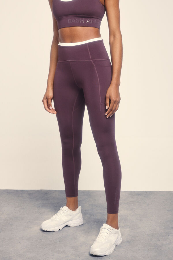 Dash and Stars Leggings 4D STRETCH tobillero morado rosa