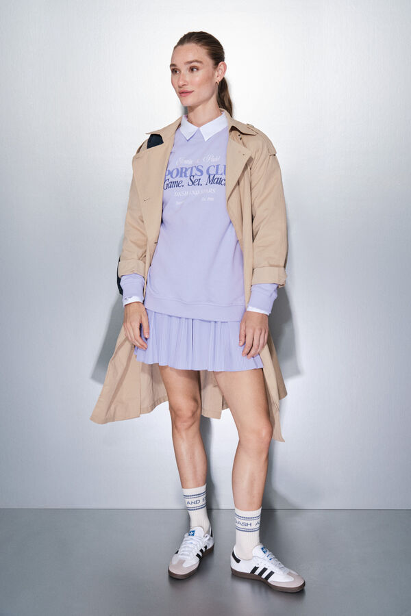 Dash and Stars Sudadera felpa 100% algod&oacute;n lila morado/lila