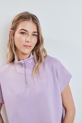 Dash and Stars Sweatshirt manga curta em viscose suave lil&aacute;s rosa