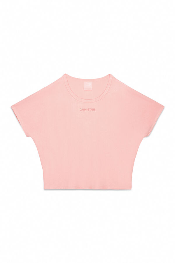 Dash and Stars Camiseta manga corta boxy naranja rojo