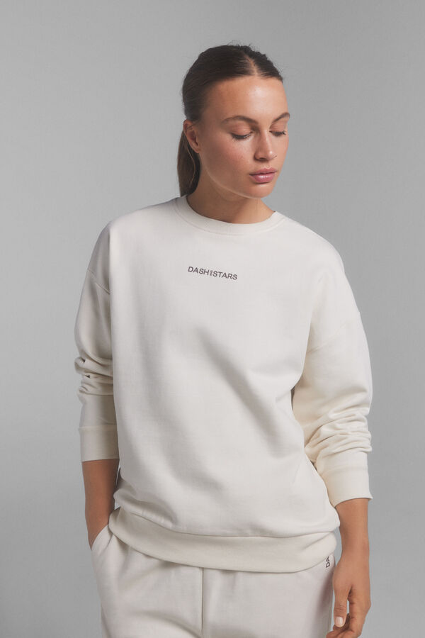 Dash and Stars Sudadera logo algod&oacute;n beige. Special colab @ffitcoco beige