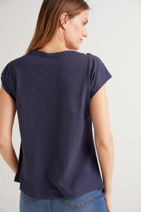 Fifty Outlet Camiseta lisa orgánica Navy