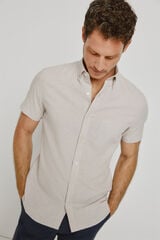 Pedro del Hierro Camisa lisa de manga curta Bege