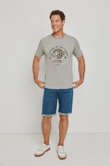 Springfield T-shirt gr&aacute;fica Springfield Estampado cinza