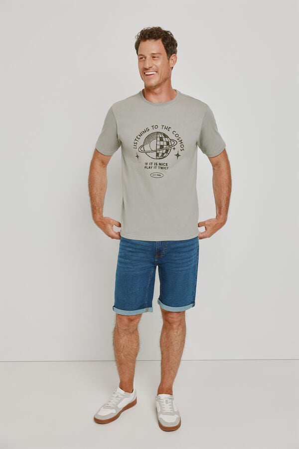 Springfield T-shirt gr&aacute;fica Springfield Estampado cinza