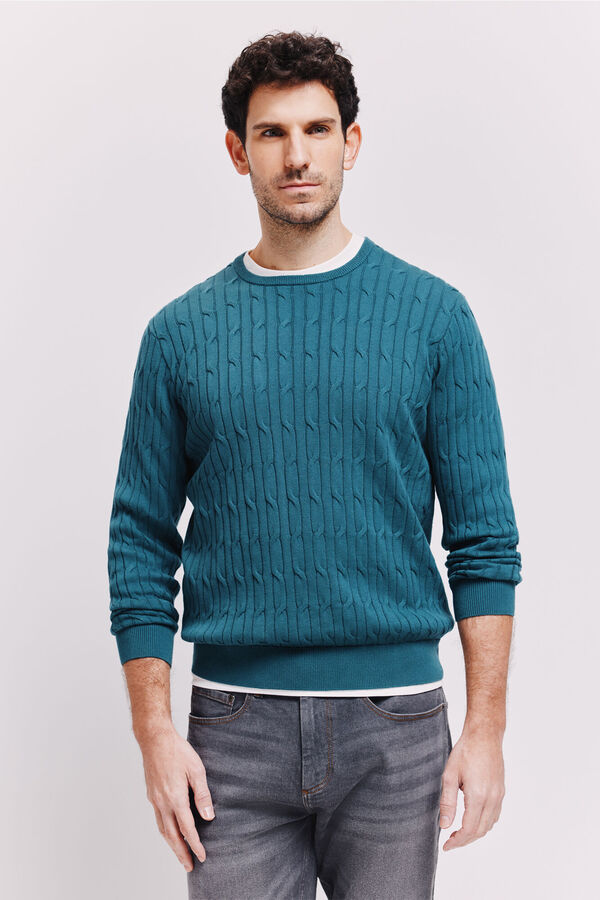 Milano Camisola gola caixa Azul