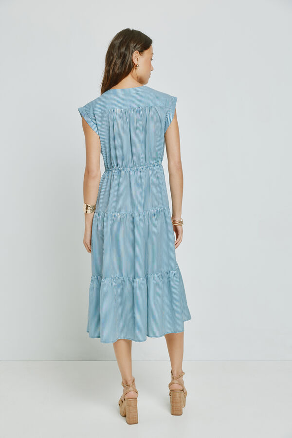 Milano Vestido escote pico Azul Oscuro