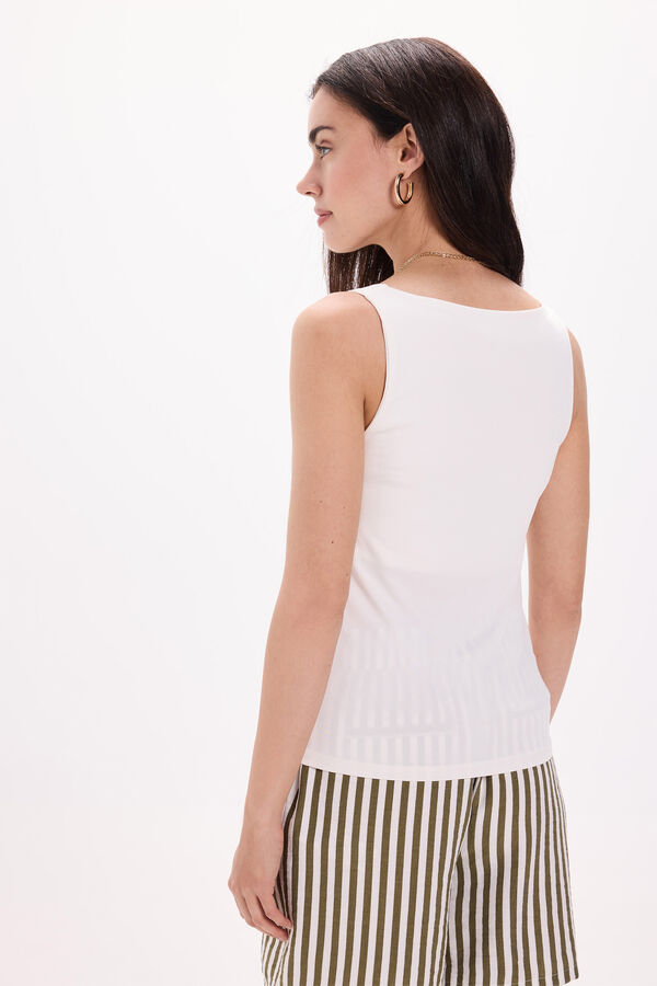 Milano Camiseta elástica com alças largas Branco