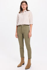 Milano Pantalón slim color Kaki Oscuro