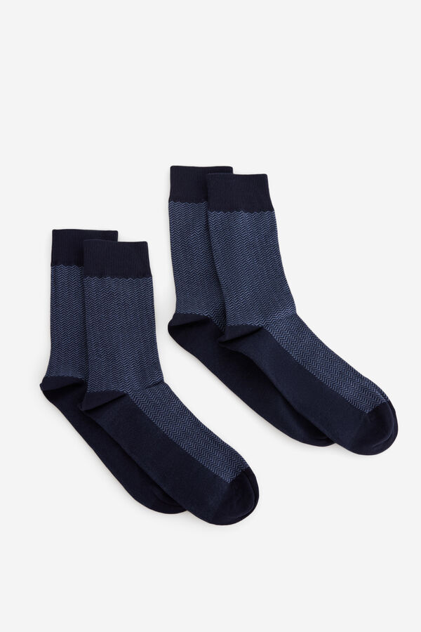 Milano Meias de espiga Marinho