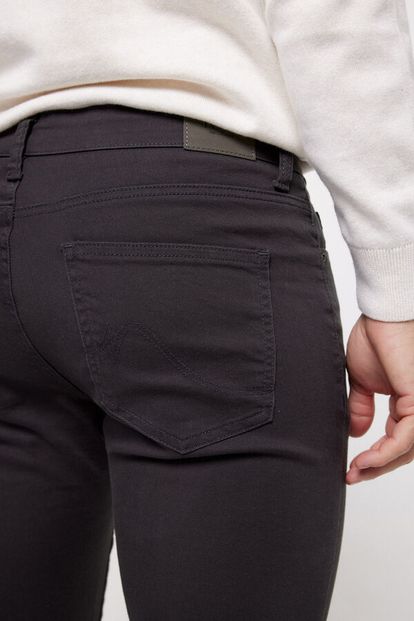 milano Cal&ccedil;as 5 Bolsos Skinny Cinzento oscuro