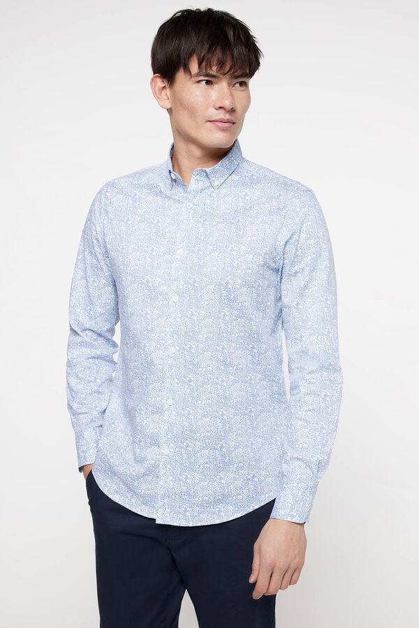 Fifty Outlet Camisa Pinpoint Estampada navy mix