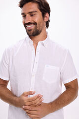 Milano Camisa malha slub lisa Branco