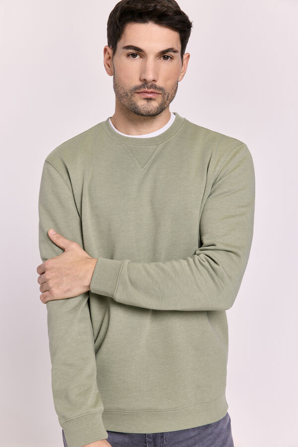 Milano Sudadera melange logo Kaki Claro